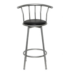 Helloshop26 Lot de 2 tabourets de bar design - Noir