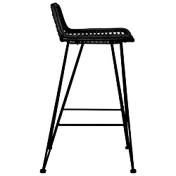 Avis vidaXL Chaises de bar lot de 2 noir Rotin