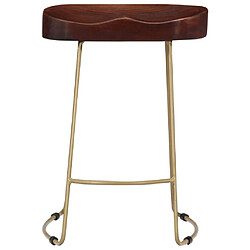 Helloshop26 Lot de 2 tabourets de bar Gavin - Bois de manguier
