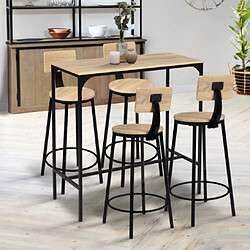 Idmarket Market Tabouret de Bar Detroit - Lot de 4