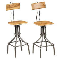 VIDAXL Chaises de bar - Teck