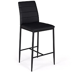 Acheter Idmarket MARKET Tabourets ROMANE - PVC Noir (Lot de 4)