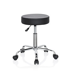 Hjh Office Tabouret OPERATOR II Simili Cuir Noir