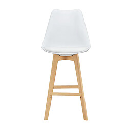 Helloshop26 Lot de 2 tabourets de bar - Blanc