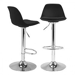 Idmarket MARKET Tabourets de bar KARL - Lot de 2 - Noir