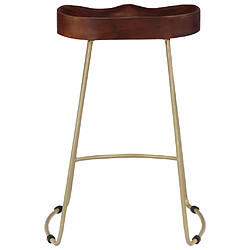 Helloshop26 Lot de 2 tabourets de bar Gavin - Bois de manguier