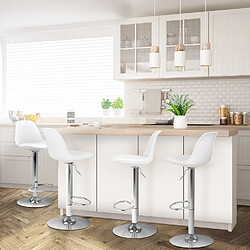 Idmarket Market Tabouret KARL - Blanc