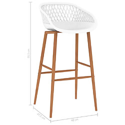 vidaXL Chaises de Bar - Lot de 2 - Blanc pas cher