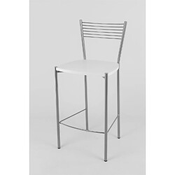 T M C S Tommychairs - Set 2 tabourets Elegance pour la Cuisine et Bar, Solide Structure en Acier peindré Aluminium et Assise en Bois Blanc