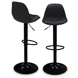 Idmarket Market Tabourets KARL - Lot de 2 Noir