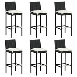 vidaXL Tabourets de bar avec coussins - Noir, Lot de 6