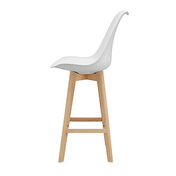 Helloshop26 Lot de 2 tabourets de bar - Blanc
