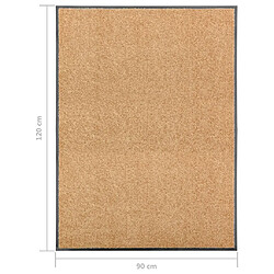 Paillasson vidaXL Crème 90x120 cm pas cher