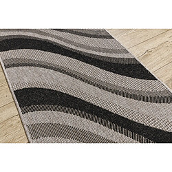 RUGSX Tapis de Couloir SIZAL FLOORLUX Noir 120x1350 cm pas cher