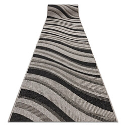 RUGSX Tapis de Couloir SIZAL FLOORLUX Noir 120x1350 cm Tapis de couloir antidérapant - Design moderne - Facile à nettoyer