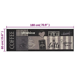 vidaXL Tapis Cuisine Lavable - Café Noir pas cher
