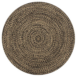 Tapis Jute Decoshop26 Noir Naturel 120 cm