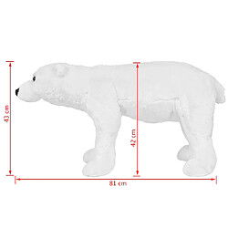 vidaXL Jouet en peluche Ours polaire Blanc XXL pas cher