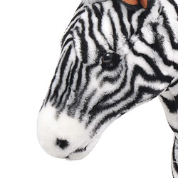 Avis vidaXL Jouet en peluche Zèbre Noir et blanc XXL