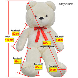 VidaXL Ours Blanc XXL - Peluche 170 cm pas cher