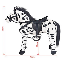 vidaXL Cheval en peluche Noir et blanc XXL pas cher