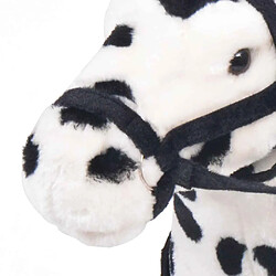 Avis vidaXL Cheval en peluche Noir et blanc XXL