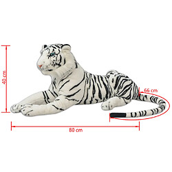 VidaXL Tigre Blanc XXL - Peluche pas cher