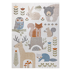 Avis RUGSX Tapis Bono Animaux de la Forêt - Crème Marron 200x290 cm