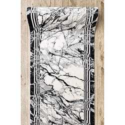 RUGSX Tuls 51210 - Tapis de couloir marbre anthracite pas cher