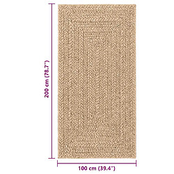 vidaXL ZIZUR Tapis 100x200 cm - Aspect jute pas cher