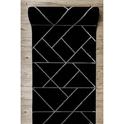 RUGSX Emerald 7543 - Couloir noir argent 120x280 cm pas cher