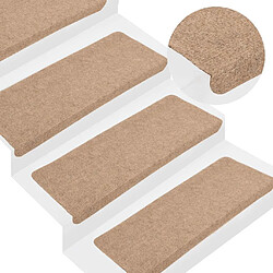 vidaXL Tapis d'Escalier 65x24,5 cm Beige