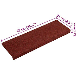 Vidaxl Tapis d'escalier 15 pcs Rouge pas cher