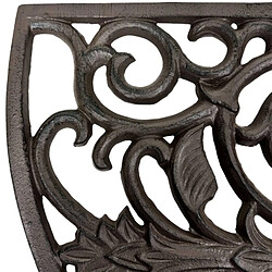 L'Héritier Du Temps Tapis demi-lune volutes et feuilles - Marron - 68x39.5 cm