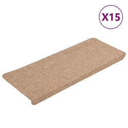 vidaXL Tapis d'Escalier 65x24,5 cm Beige