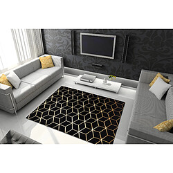 RUGSX Tapis moderne 3D GLOSS 409C - Noir/Or 240x330 cm pas cher