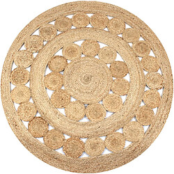 Tapis Jute - vidaXL Design tressé 150 cm rond