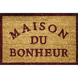 Paris Prix Maison Bonheur Paillasson coco - Naturel - Fibres de coco et PVC - Antidérapant