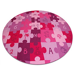 RUGSX Tapis Enfant Puzzles - Violet Cercle 150 cm Tapis de Chambre Enfant - Bordé - Certifié OEKO-TEX - Couche de Feutre
