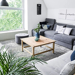 TheDecoFactory VESTALE LINES Tapis lignes gris crème 160x230 pas cher