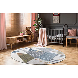 RUGSX Bono Lama Crème/Gris Clair Cercle 200 cm pas cher