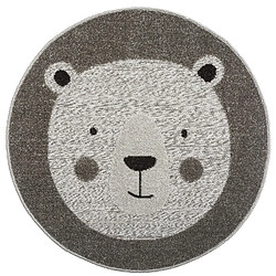 Atmosphera Tapis rond Ours modèle Cut Gris - Diam. 80