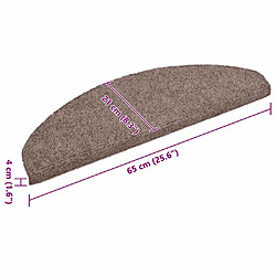 vidaXL Tapis d'escalier autocollants 65x21x4 cm - Crème pas cher