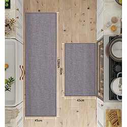 Tapis de Cuisine - Devant Évier Gris 45x70 + 45x120