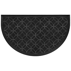 Paris Prix Tapis d'entrée Demi-Lune Emilio - Noir 45x75 cm