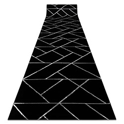 RUGSX Tapis de couloir EMERALD - Noir/argent 120x1000 cm Tapis couloir glamour - Antidérapant - Design géométrique - Polypropylène
