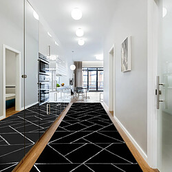 Acheter RUGSX Tapis de couloir EMERALD - Noir/argent 120x1000 cm