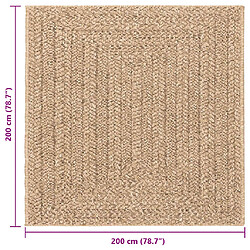 Vidaxl Tapis ZIZUR - 200x200 cm Aspect Jute pas cher