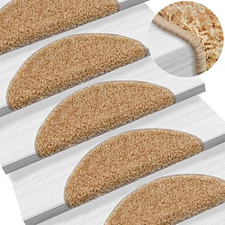 Decoshop26 RCODSSK - 65 x 21 cm - Crème Tapis d'escalier - Polypropylène - Insonorisant - Antidérapant