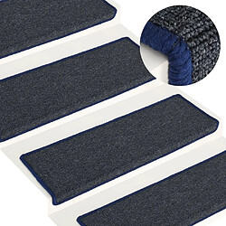 VidaXL Tapis d'Escalier Gris/Bleu 65x21 cm